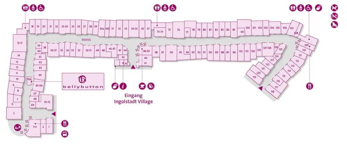 Lageplan bellybutton Boutique im Imgolstadt Village