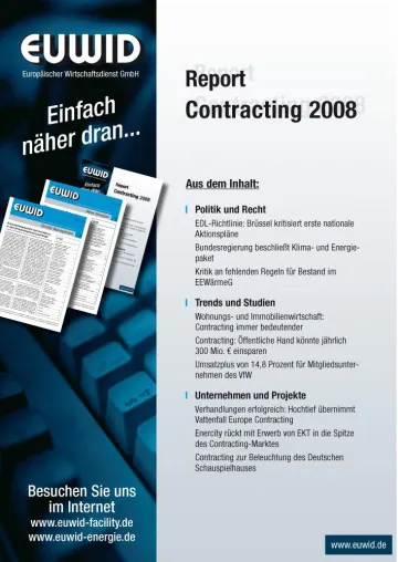 EUWID veröffentlicht Report „Contracting 2008“ Bild: EUWID veröffentlicht Report „Contracting 2008“