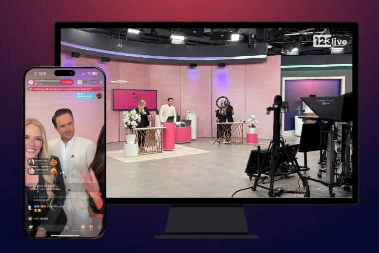 Bild: TV trifft auf TikTok: 123.live setzt mit Hybrid-Premiere neue Maßstäbe im Live-Shopping-Markt.