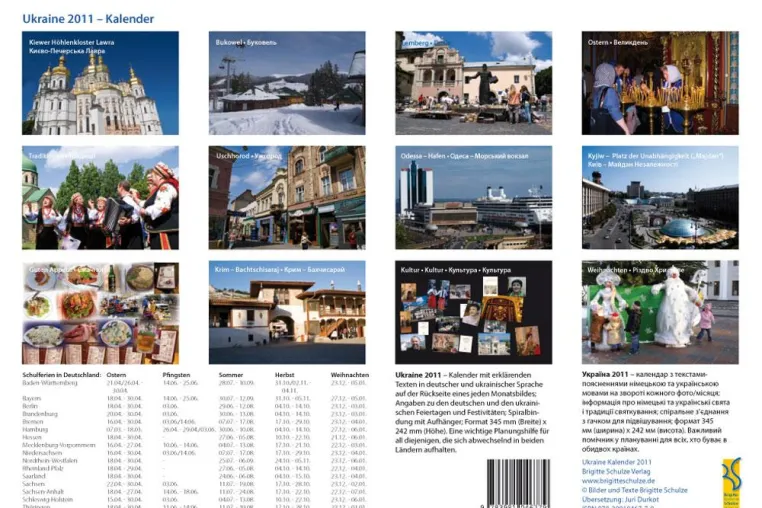 Bild: Kalender „Ukraine 2011“ mit Hintergrund