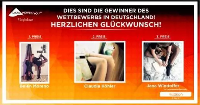 Bild: Gewinner des Online-Wettbewerbs #LegfieLove der Faser LYCRA® in Deutschland gekürt