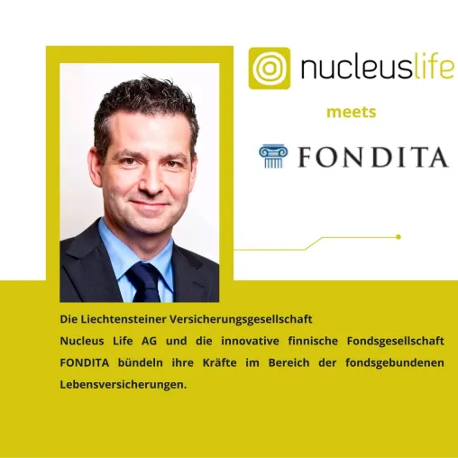 Nucleus Life AG kooperiert mit Fondita Fund Management im Bereich fondsgebundene Leben Bild: Nucleus Life AG kooperiert mit Fondita Fund Management im Bereich fondsgebundene Leben