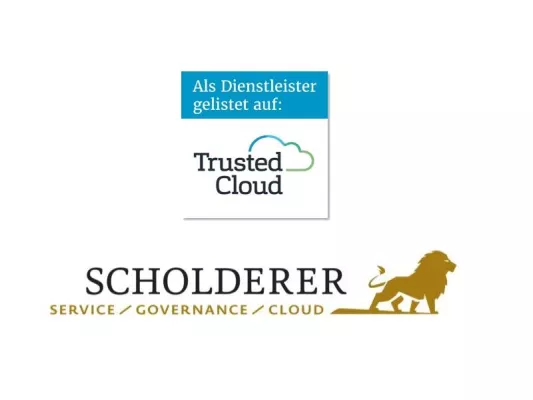Bild: IT Dienstleistung und Cloud Service von Scholderer unter dem Label Trusted Cloud gelistet