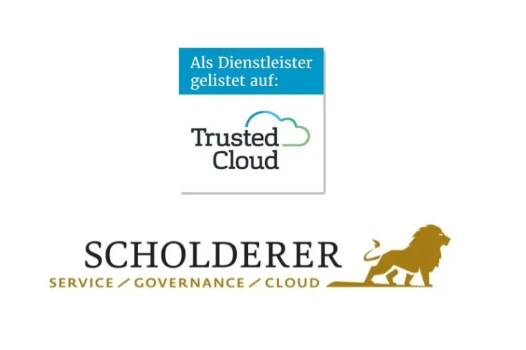 Bild: IT Dienstleistung und Cloud Service von Scholderer unter dem Label Trusted Cloud gelistet