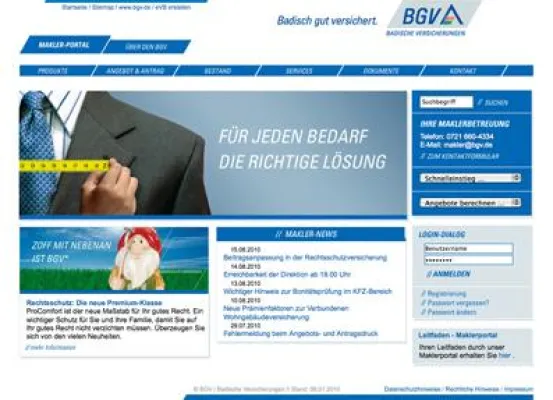 Bild: BGV / Badische Versicherungen gewinnen Eisenhut-Award für Makler- und Vermittlerportal bereits zum zweiten Mal