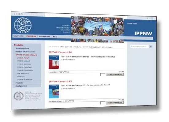 Bild: Internetagentur net4media realisiert Online-Shop für die Ärzteorganisation IPPNW mit TYPO3-Extension Commerce