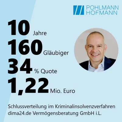Bild: 34% Quote für geschädigte Anleger im Kriminalinsolvenzverfahren dima24.de