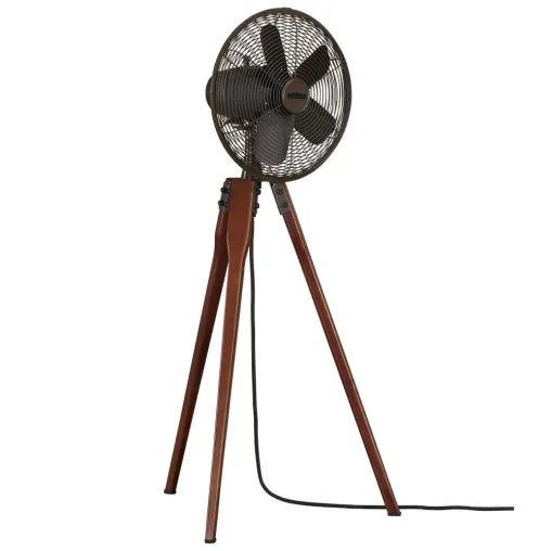 Bild: Eleganter Standventilator in Holz und Metall