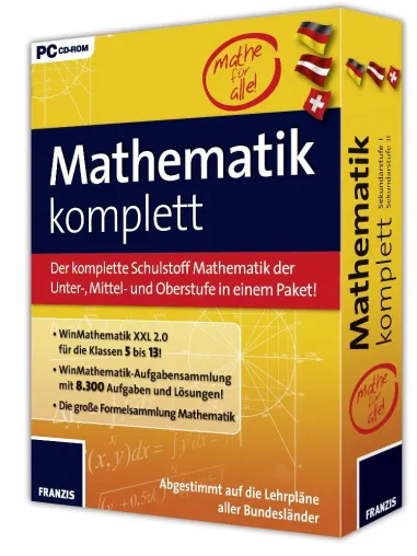 Franzis Mathematik komplett für PC – Digitale Nachhilfe für alle Klassen Bild: Franzis Mathematik komplett für PC – Digitale Nachhilfe für alle Klassen