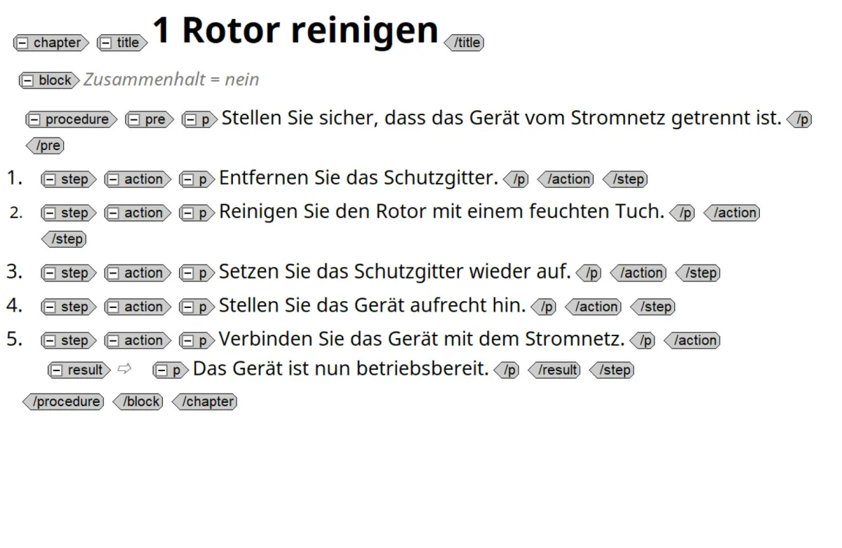 Handlungsanweisung von der KI formuliert und strukturiert  (© DOCUFY GmbH)