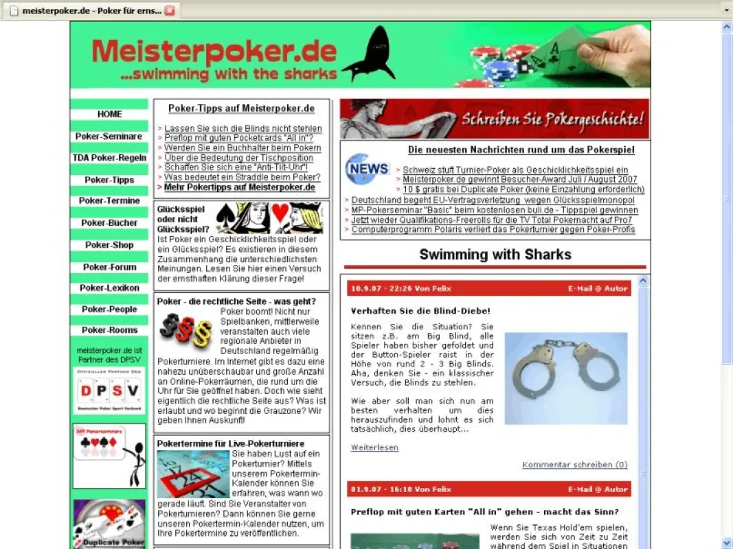 Das Angebot von meisterpoker.de