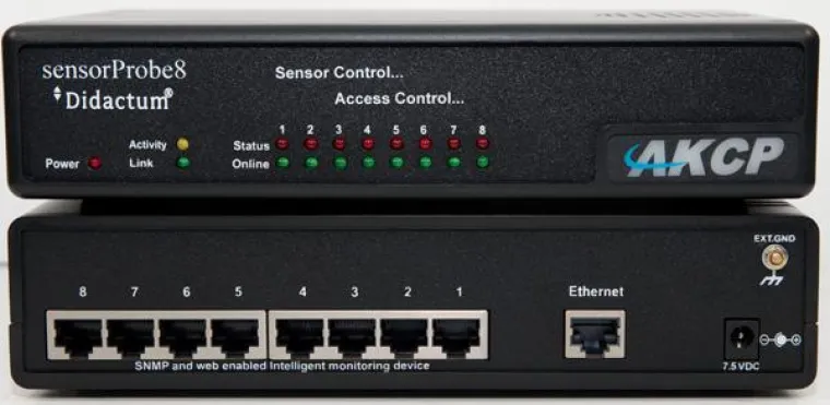 Bild: IT Überwachung mit AKCP sensorProbe8 IT Monitoring System