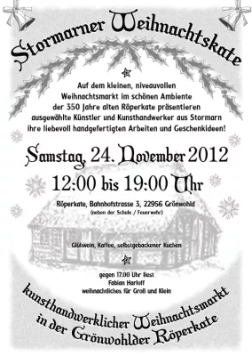 Bild: Kunsthandwerker-Weihnachtsmarkt in Grönwohld am 24.11.2012