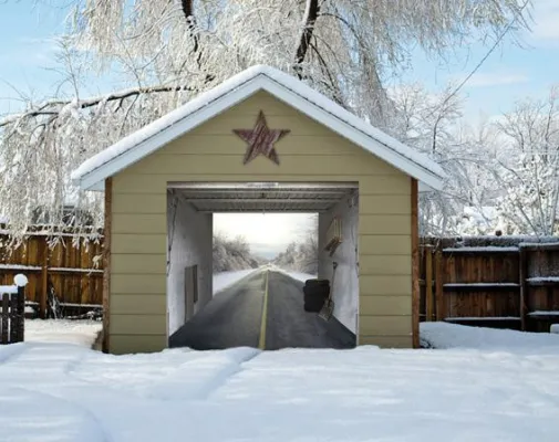 Bild: Frisches Weihnachtsstyling für triste Garagen mit style-your-garage.com