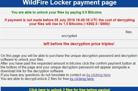 Wildfire Locker Ransomware nutzt AES 256 Algorithmus Bild: Wildfire Locker Ransomware nutzt AES 256 Algorithmus