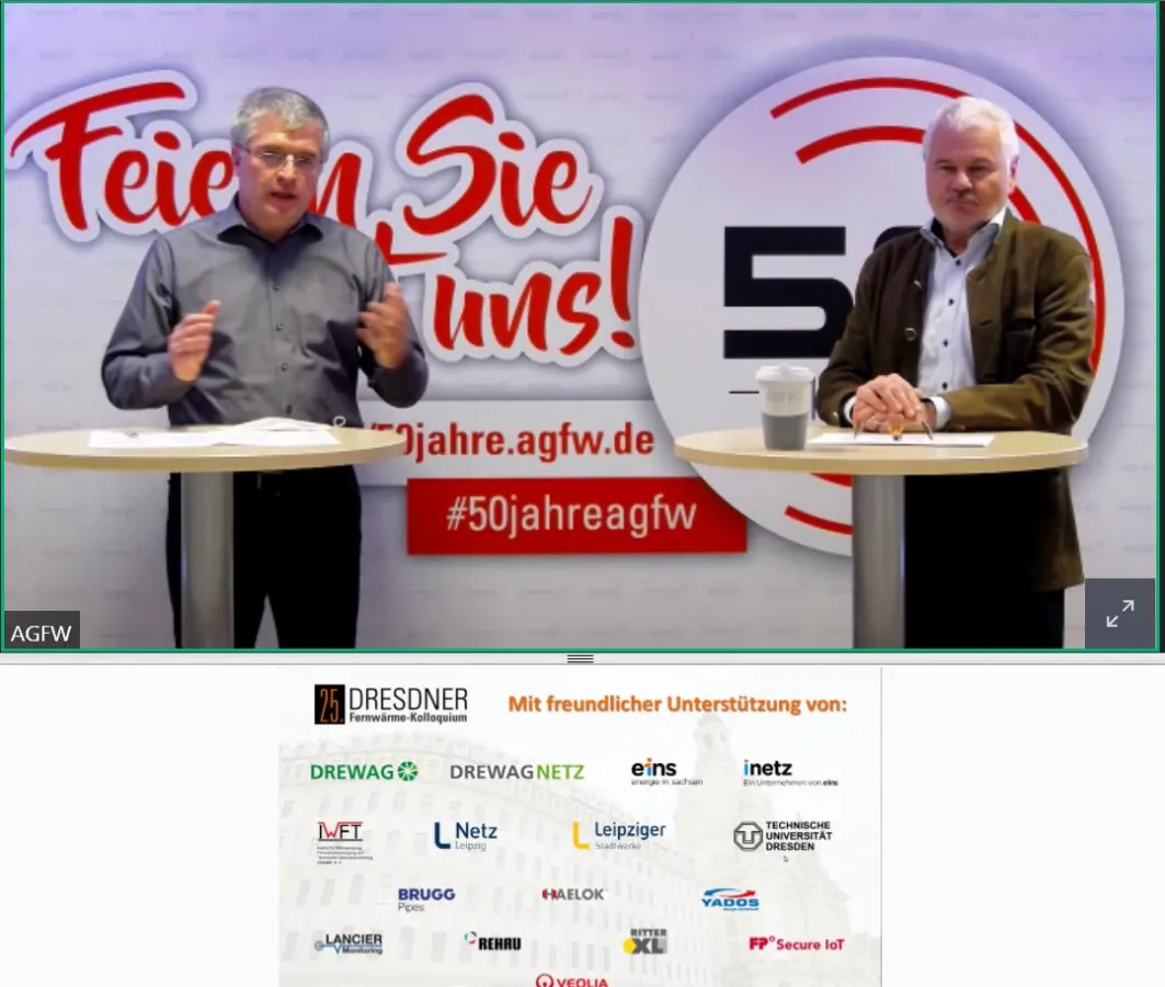 Geschäftsführer Werner Lutsch (rechts) mit Harald Rapp, Bereichsleiter Stadtentwicklung des AGFW