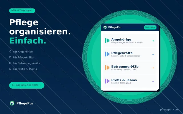 Bild: PflegePur Navigator erweitert: Vier spezialisierte Module für Angehörige, Pflegekräfte und Betreuungskräfte