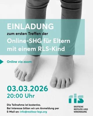 Ersttreffen Online-Selbsthilfegruppe für Eltern mit RLS-Kind Bild: Ersttreffen Online-Selbsthilfegruppe für Eltern mit RLS-Kind