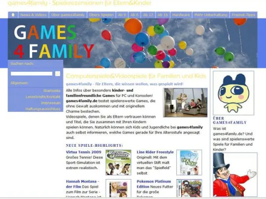 Bild: games4family.de - für Eltern, die wissen wollen, was gespielt wird - Neues Videospielportal für Familien