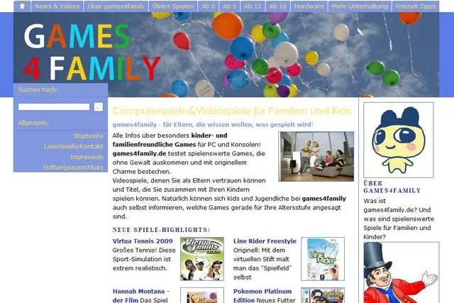 games4family.de - für Eltern, die wissen wollen, was gespielt wird - Neues Videospielportal für Familien Bild: games4family.de - für Eltern, die wissen wollen, was gespielt wird - Neues Videospielportal für Familien