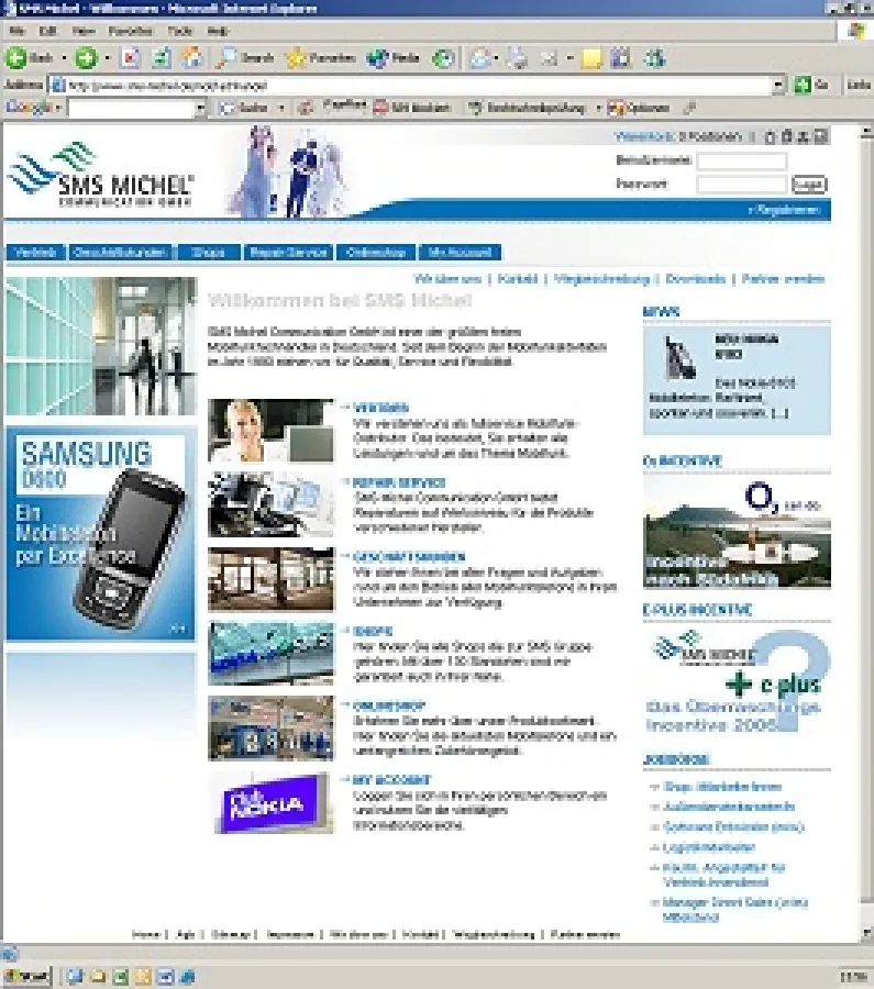 SMS Michel betreibt neben rund 90 eigenen Ladengeschäften den Nokia Online-Shop