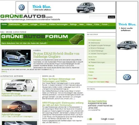 Bild: Das Grüne Autos Magazin gewinnt Volkswagen als ersten großen Werbekunden