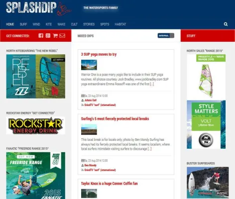 Bild: splashdip.de versammelt Surfer, Kiter, Wakeboarder und den Spirit der Wassersportszene auf einer Website