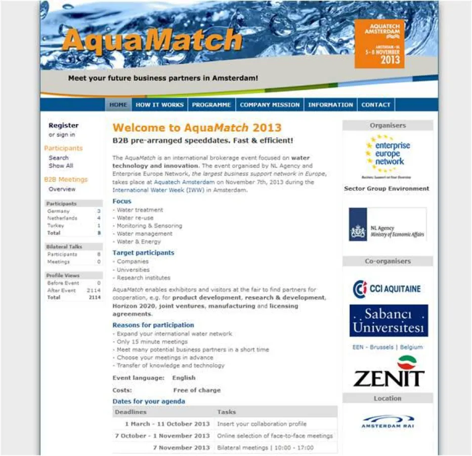 Finden Sie Ihren Partner auf der Kooperationsbörse AquaMatch 2013!