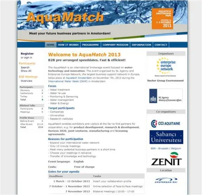 Bild: AquaMatch 2013 - Internationale Kooperationsbörse Wassertechnologie und Innovation