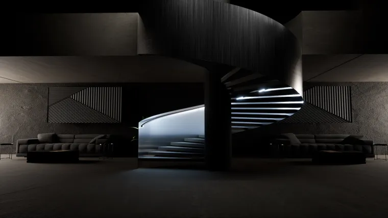 Bild: Lux Glender für Wendeltreppen. Das innovative LED-Handlauf-System passt sich jetzt jeder Kurve an.