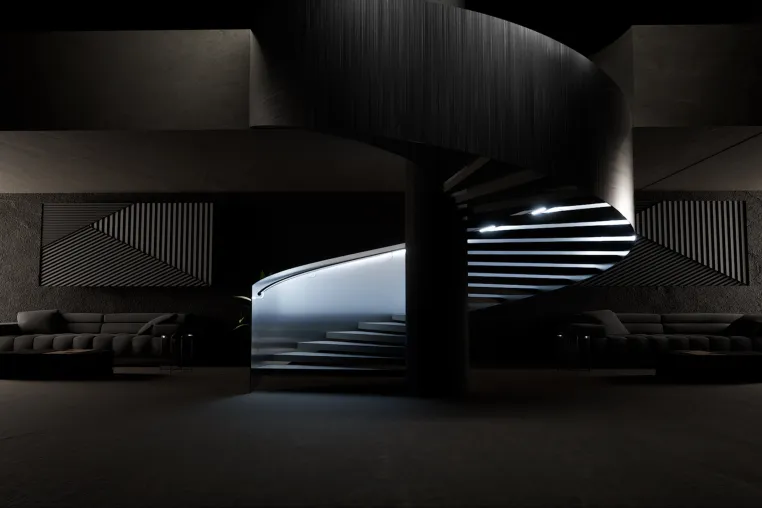 Bild: Lux Glender für Wendeltreppen. Das innovative LED-Handlauf-System passt sich jetzt jeder Kurve an.
