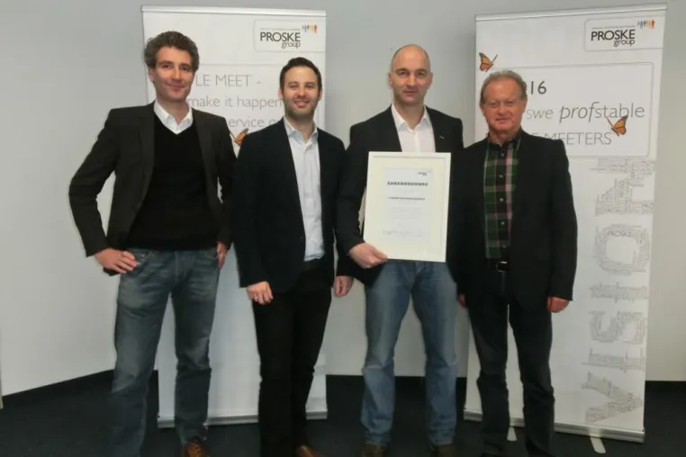 Ehrung zum zehnjährigen Dienstjubiläum von Gernot Wechselberger, Account Director bei PROSKE | group Bild: Ehrung zum zehnjährigen Dienstjubiläum von Gernot Wechselberger, Account Director bei PROSKE | group