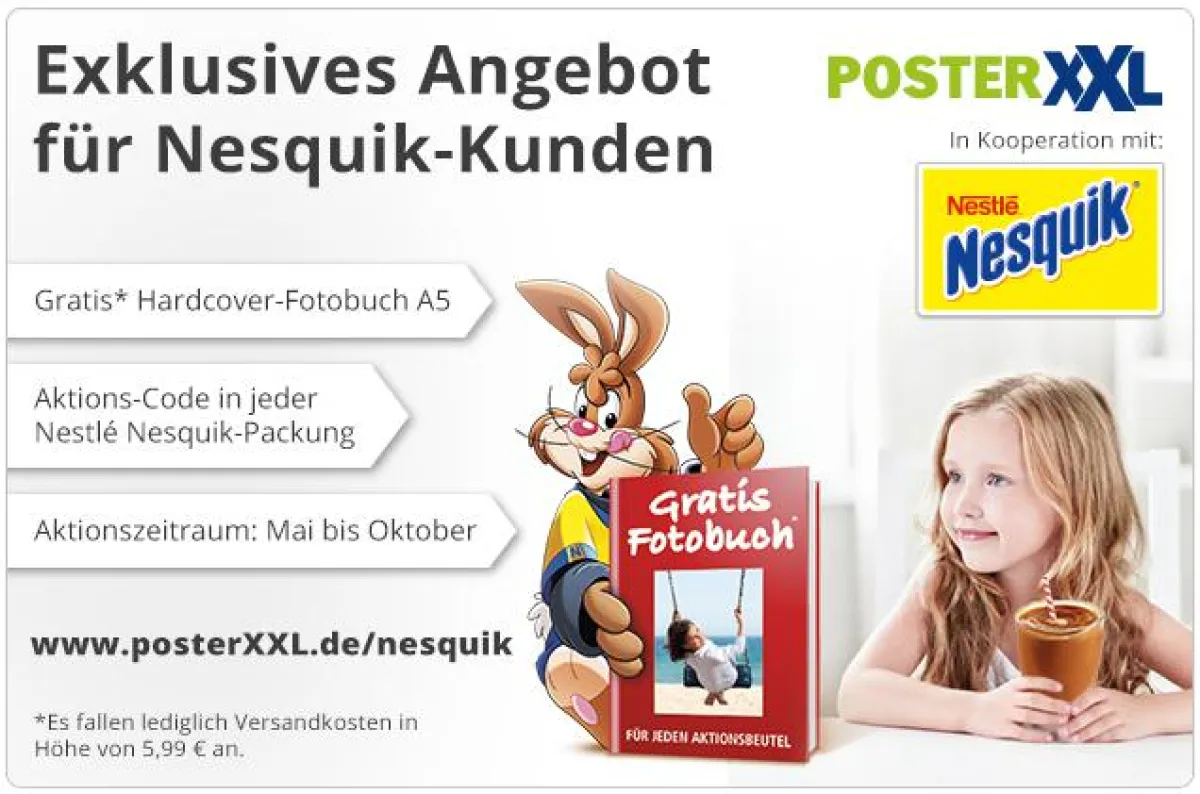 Gemeinsame Promotion-Aktion von posterXXL und NESQUIK. (Quelle: posterXXL)