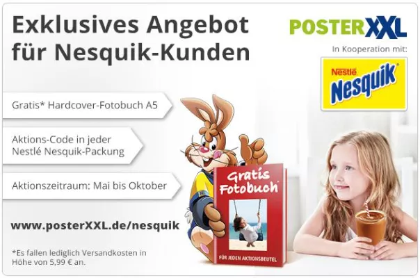 Bild: Gratis-Fotobuch von posterXXL und NESQUIK