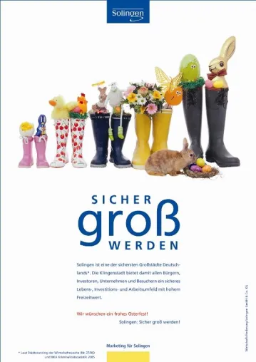 „Solingen: Sicher groß werden“ mit neuem Kampagnenmotiv zu den Ostertagen Bild: „Solingen: Sicher groß werden“ mit neuem Kampagnenmotiv zu den Ostertagen