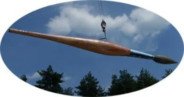 Bild: Malen in neuen Dimensionen - Größter Pinsel der Welt auf dem Campingplatz Deutschbaselitz