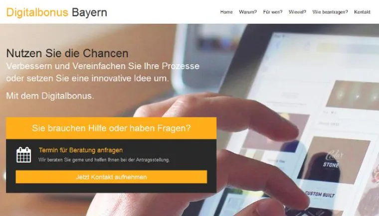 Informationsservice zum Förderprogramm "Digitalbonus Bayern" Bild: Informationsservice zum Förderprogramm "Digitalbonus Bayern"