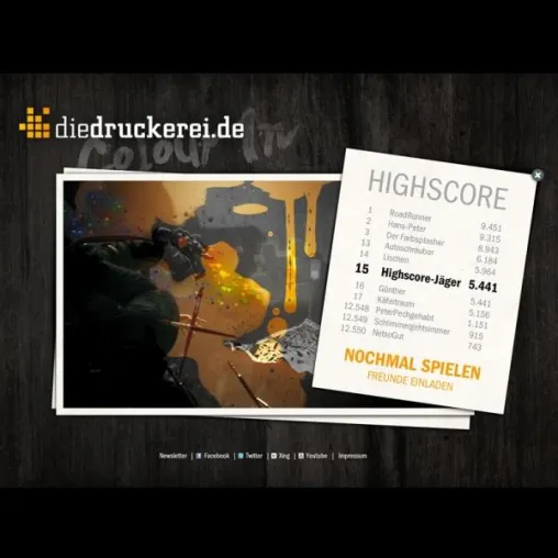 Bild: diedruckerei.de wirbt heute auf der Startseite von YouTube