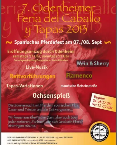 Bild: 7. Odenheimer Pferdefest am 07./08. September und Iberosattel ist dabei
