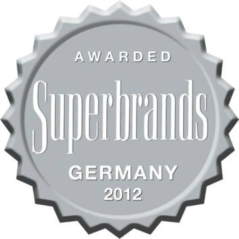 Zum fünften Mal in Deutschland verliehen: Das Superbrands-Siegel.