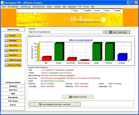 Bild: HeyEngines PRO 1.5: Homepage-Promotion bei 990 Suchdiensten