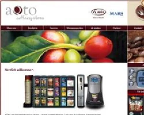 Bild: Webseite vom Geschäftsbereich coffeesystems der aQto GmbH geht online