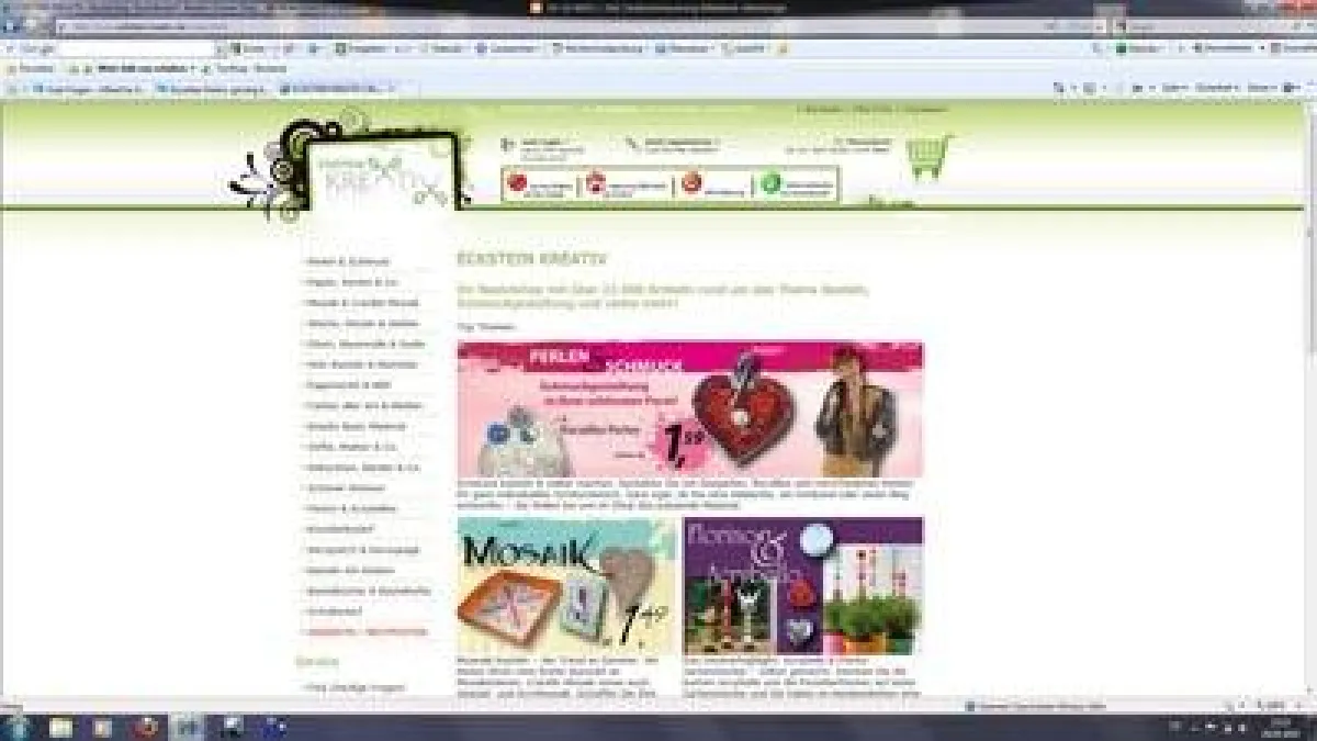 Die Startseite von eckstein-kreativ.de ist bewusst klar und übersichtlich strukturiert.