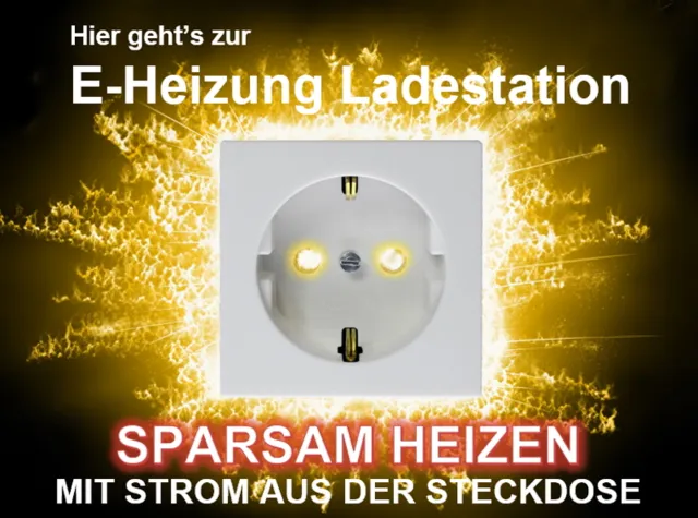 Bild: Sparsam HEIZEN MIT STROM aus der Steckdose SINNVOLL 