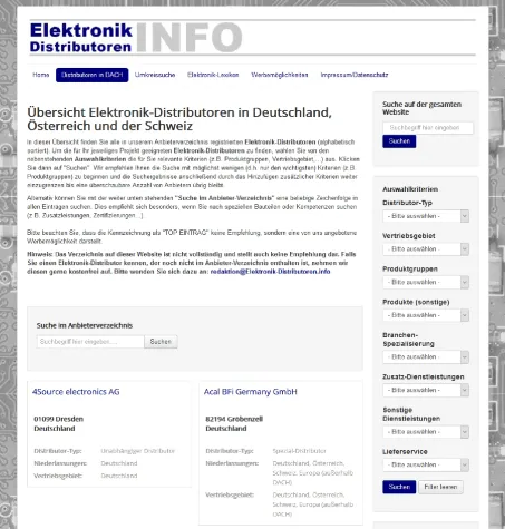 Bild: Elektronik-Distributoren schnell und einfach finden