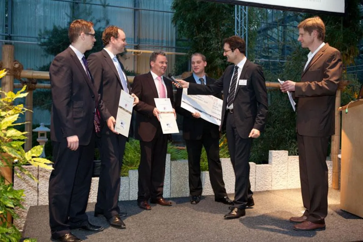 v. l. n. r.: Konstantin Minster (Projektleiter city-map), Markus Albrecht (Geschäftsführer city-map), Hans-Joachim Pankel (Geschäftsführer PANKEL), Stefan Ehlers (Projektleiter PANKEL), Stefan Schnorr