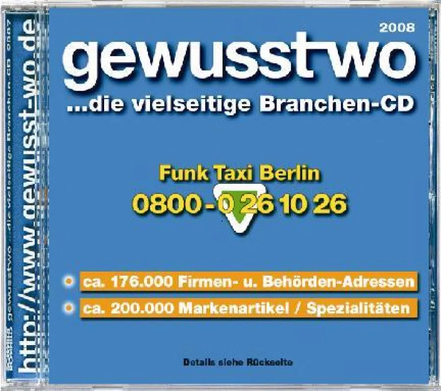 Coverabbildung gewusst-wo Branchen-CD 2008