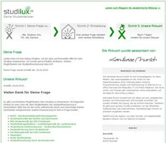 Bild: studilux sucht Bildungsfinanzierer