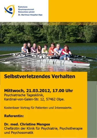Selbstverletzendes Verhalten ernst nehmen - Chefärztin Dr. Menges referiert Bild: Selbstverletzendes Verhalten ernst nehmen - Chefärztin Dr. Menges referiert