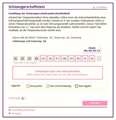 Bild: OvulaRing bietet Kinderwunschpaaren neuen Service - Schwangerschaftstest jetzt online